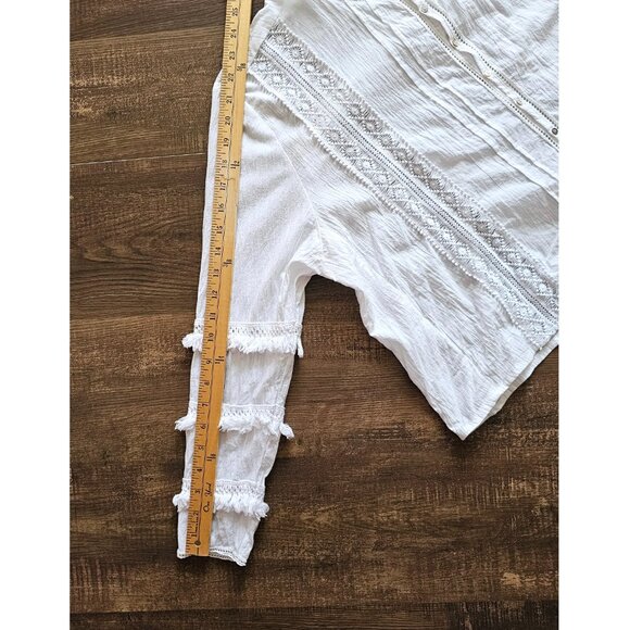 Monsieur Blonde Casual Button Up 100% Cotton Shirt, S, White - Picture 4 of 9